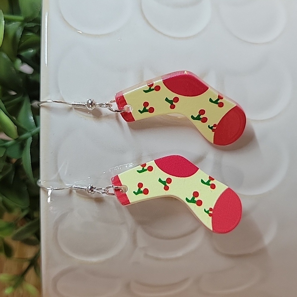 CHERRY SOCK EARRINGS